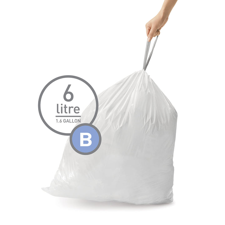 simplehuman CW0251 Code B Custom Fit Bin Liner Bulk Pack, White (3 Packs of 30, 90 Total Liners)