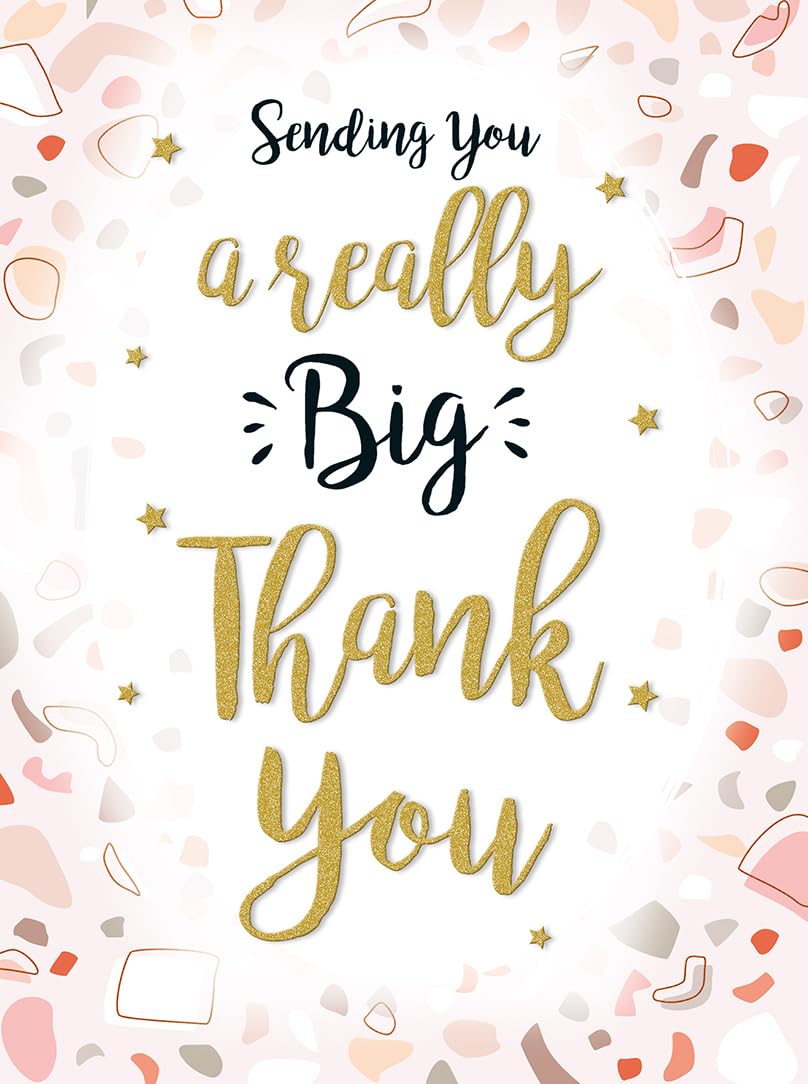 Piccadilly Greetings Large Thank You Card - A4 Size (12 x 9 inches) | Multicolor