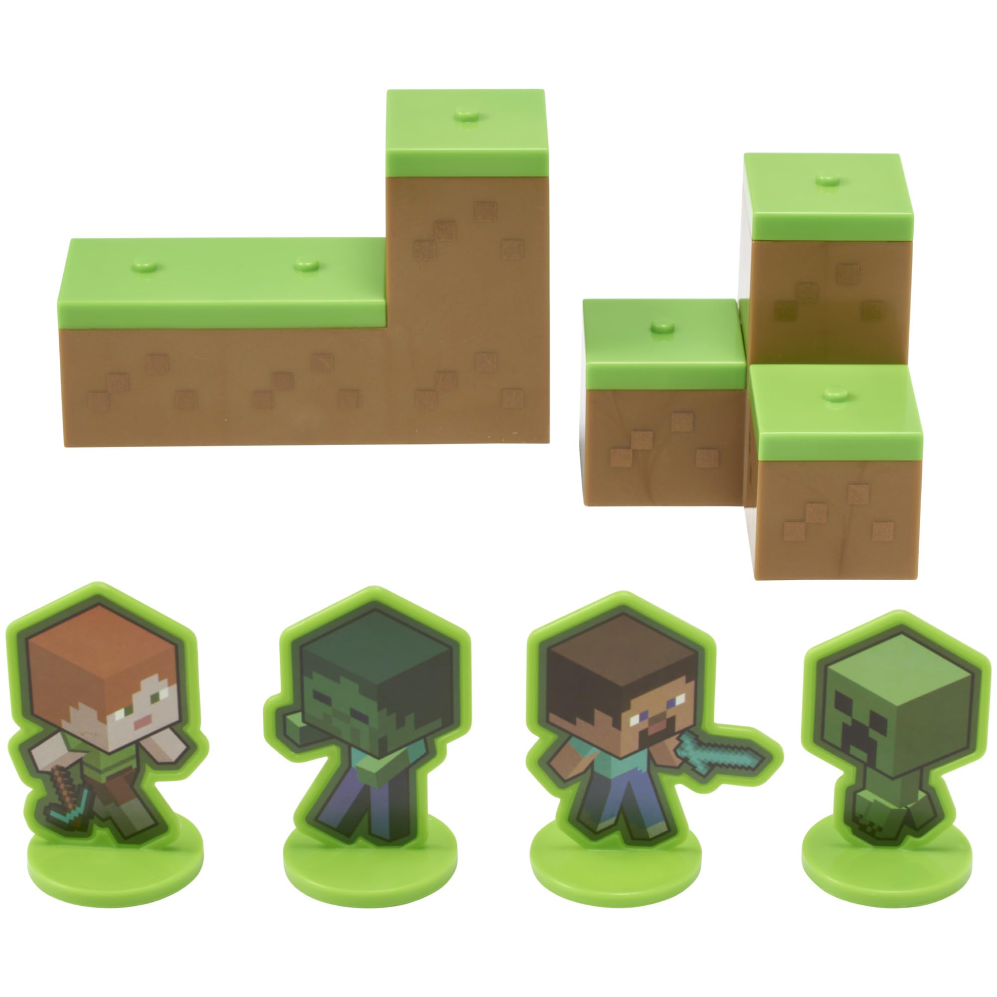 DecoPac Minecraft Mobs Beware Cake Topper Set - 6 Pieces, Stackable Blocks, Alex & Steve Figures 8