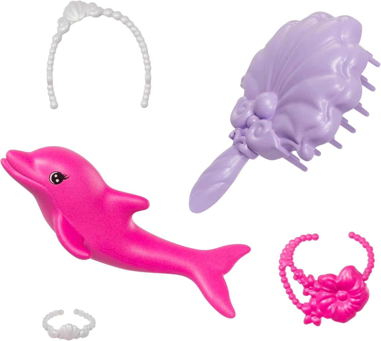 Barbie Mermaid Doll 'Malibu' with Color-Changing Hair & Dolphin - Ages 3+ 4