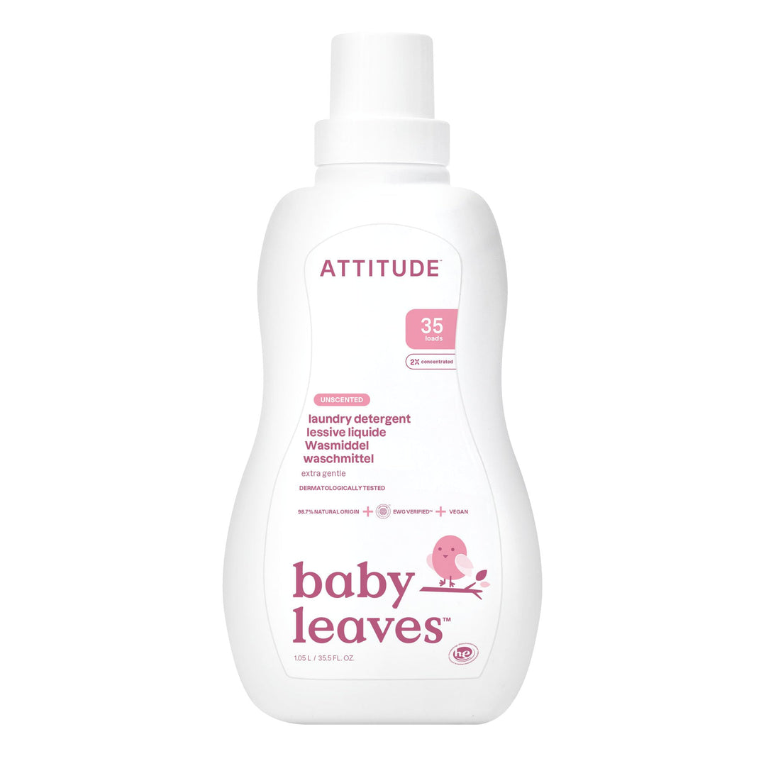ATTITUDE - Baby Laundry Detergent Liquid, EWG Verified, Unscented, 98% Natural-Origin Ingredients