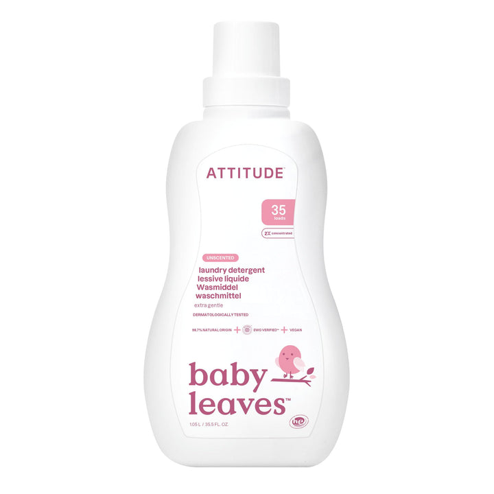 ATTITUDE - Baby Laundry Detergent Liquid, EWG Verified, Unscented, 98% Natural-Origin Ingredients