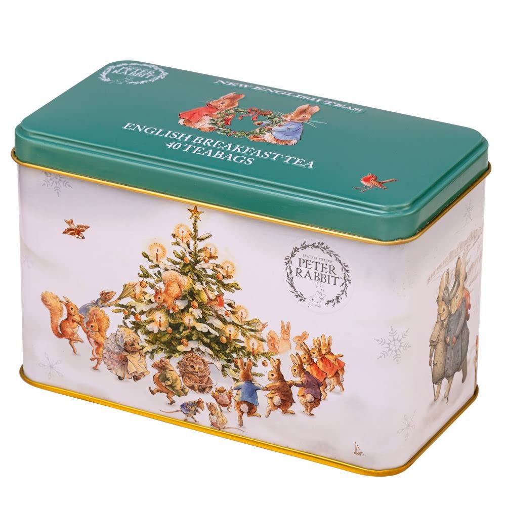 New English Teas Peter Rabbit Christmas Tea Caddy - 40 English Breakfast Tea Bags 2