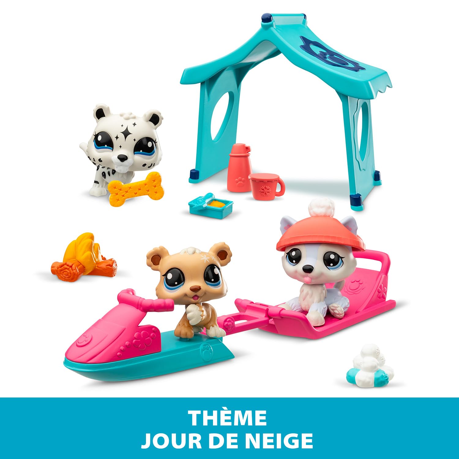 Littlest Pet Shop Snowy Day Play Pack - 3 Animals & 6 Accessories - Ages 4+ 2