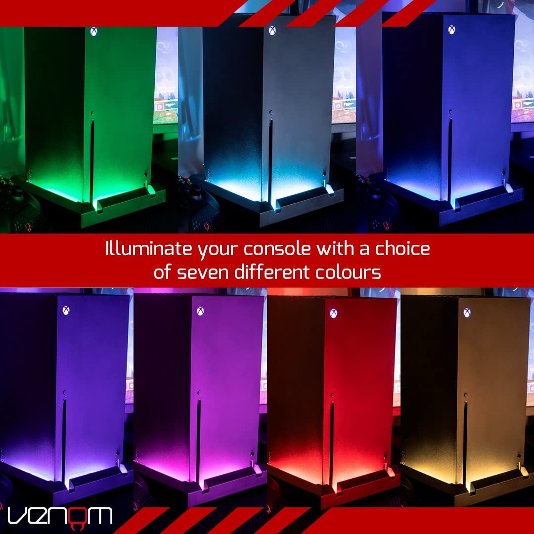 Venom LED Light-up Console Stand for Xbox Series X - Multi-Colour, USB Powered, Adjustable Brightness 3