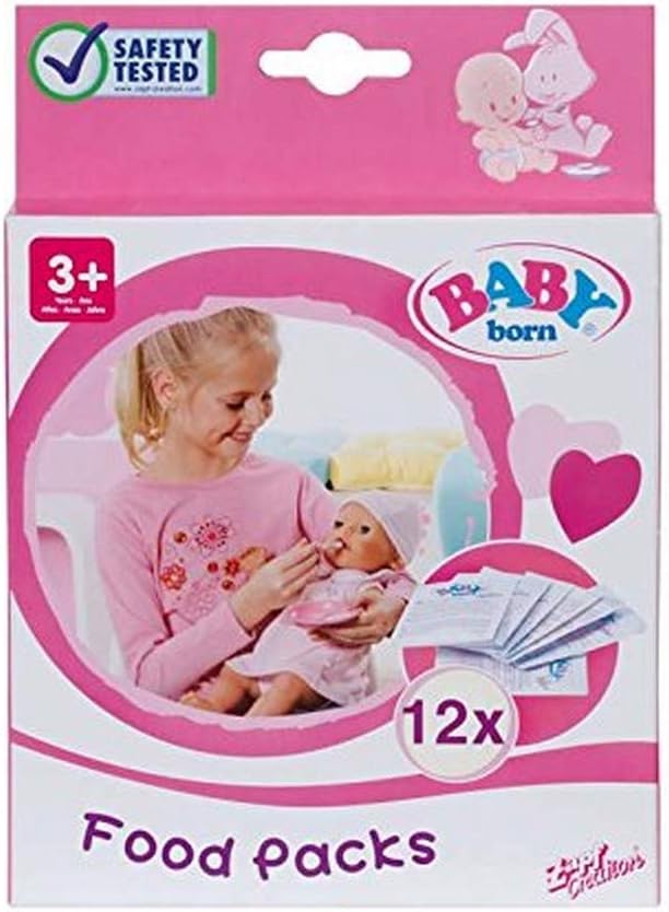 BABY Born Food Sachets for Doll - Easy for Small Hands, Promotes Imaginative Play & Social Skills, 12-Pack for Toddlers 3 Years and Up 1