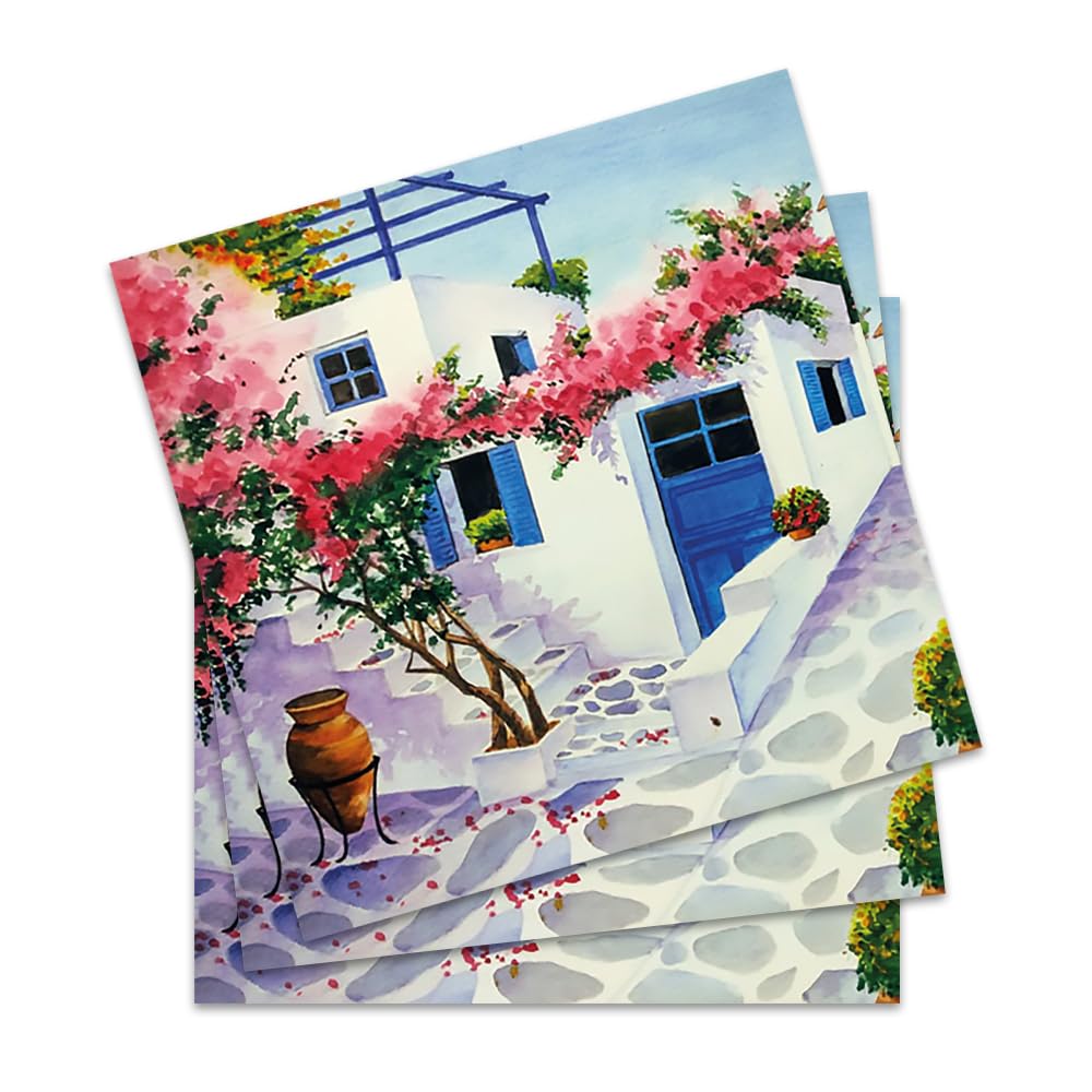 ti-flair Mykonos Village Lunch Napkins - 3-Ply Paper, 33cm Square, Pack of 20 4