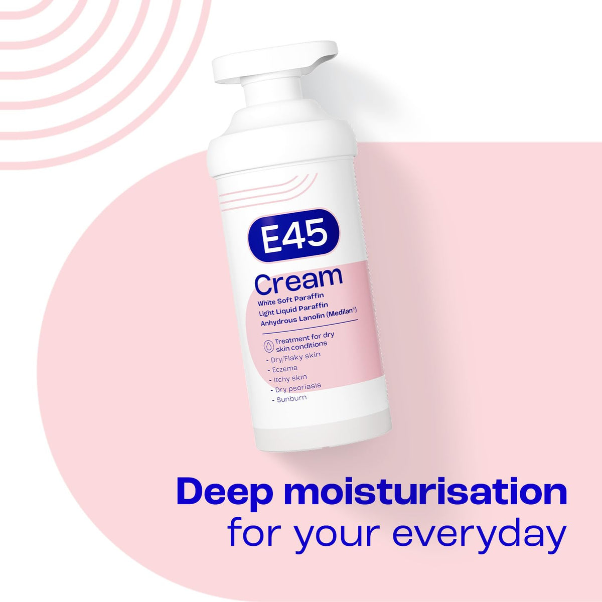 E45 Moisturising Cream - Soothes Dry, Irritated Skin | 500g | Dermatologically Tested