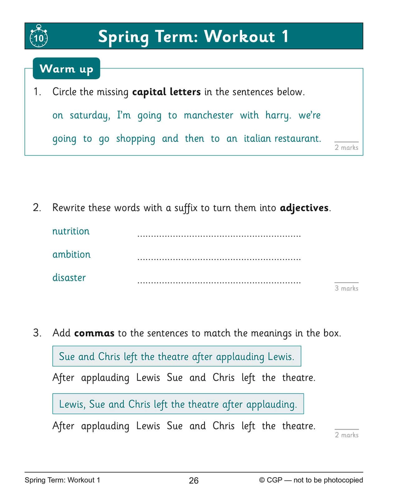 CGP KS2 English 10-Minute Weekly Workouts - Year 5 Study Aid | Paperback | English Language