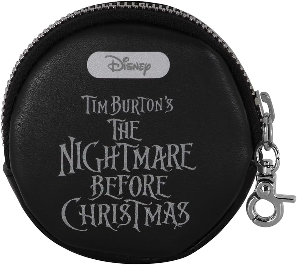 Nightmare Before Christmas Face-Cookie Coin Purse, Black, 8.7 x 8.7 cm