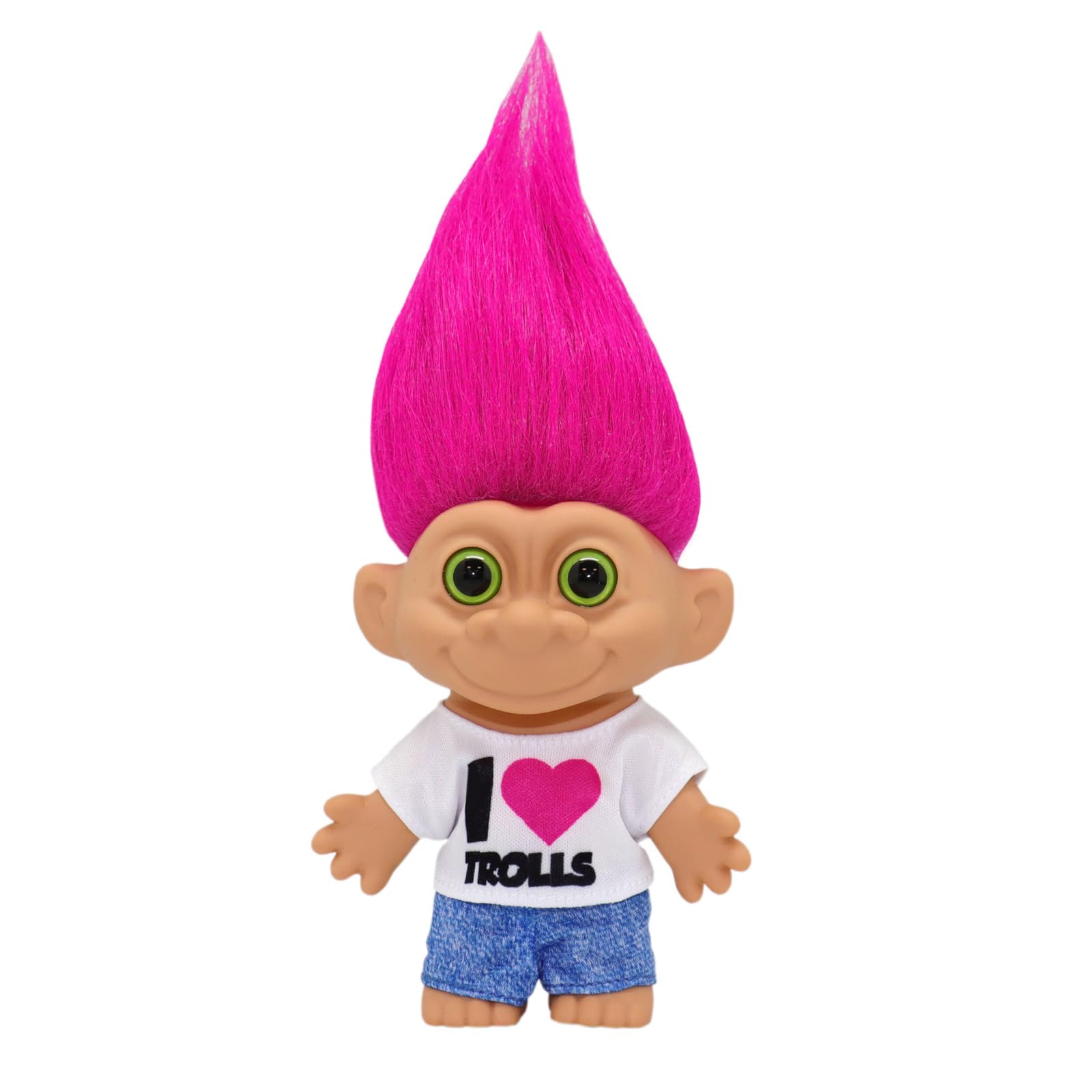 Good Luck Trolls 4" Doll - I Heart Troll, 80's Glam Fusion, Retro Rainbow Figure by BANDAI 2