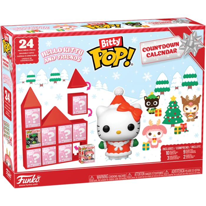 Funko Hello Kitty & Friends Bitty POP! Countdown Calendar - 24 Mini Figures | Christmas Theme | Ages 3+