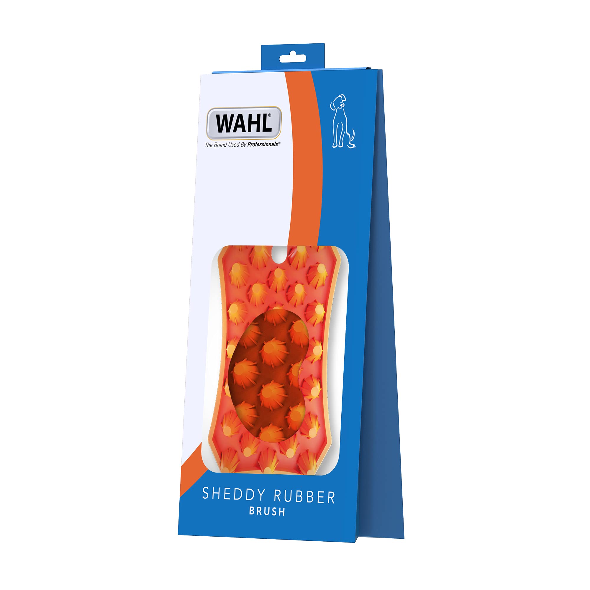 Wahl Pet Sheddy Rubber Brush - 5-in-1 Dual-Head Grooming Tool for Wet/Dry Use | Orange 6