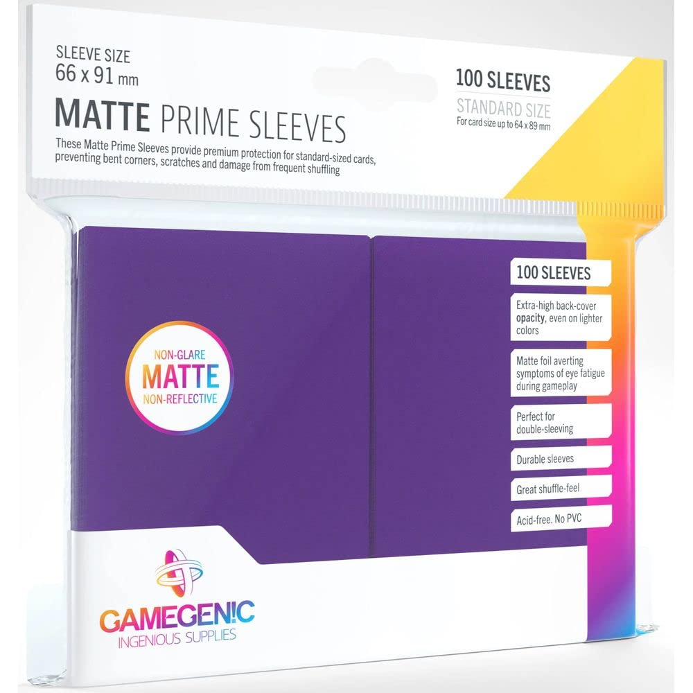 Gamegenic Matte Prime Sleeves (100-Pack) for Trading Card Games - Purple 1