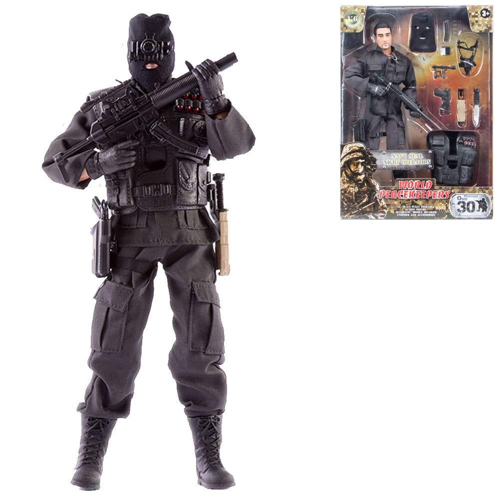 WORLD PEACEKEEPERS 12" Navy Seal Night Ops Action Figure - 1:6 Scale Collectible with Accessories 2