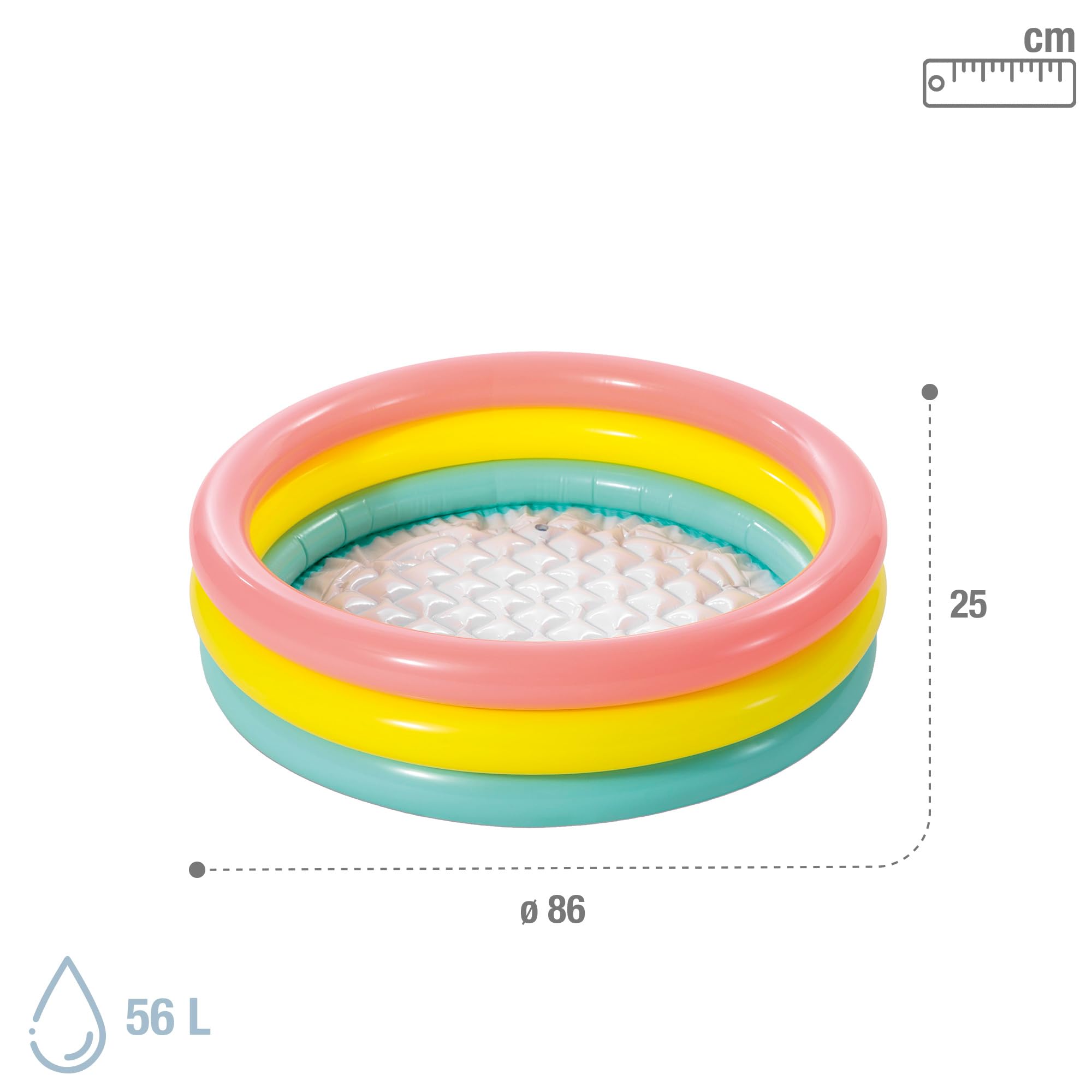 Intex Sunset Glow Baby Pool - Inflatable, Soft Floor | 34" x 10" | 18 Gallons 4