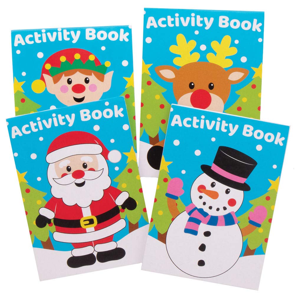 Baker Ross Mini Christmas Activity Books - Pack of 12 with Puzzles & Games for Kids 1