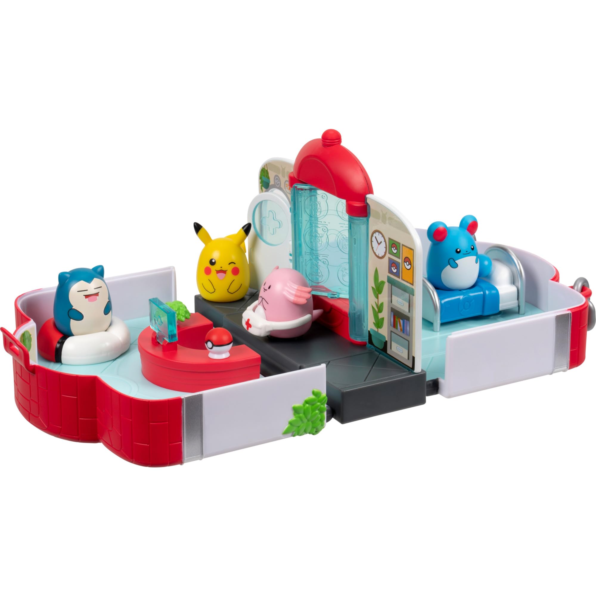 Squish-a-longs Pokémon Centre Playset by Jazwares | Includes 4 Mini-Squish | Portable Truck