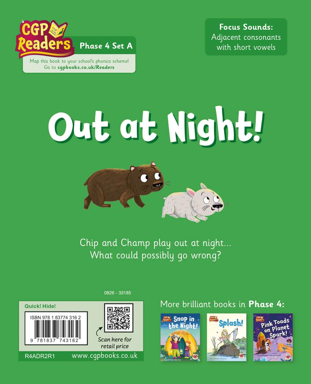 CGP Out at Night! Phonics Reading Book - Reception Phase 4 Set A, Paperback