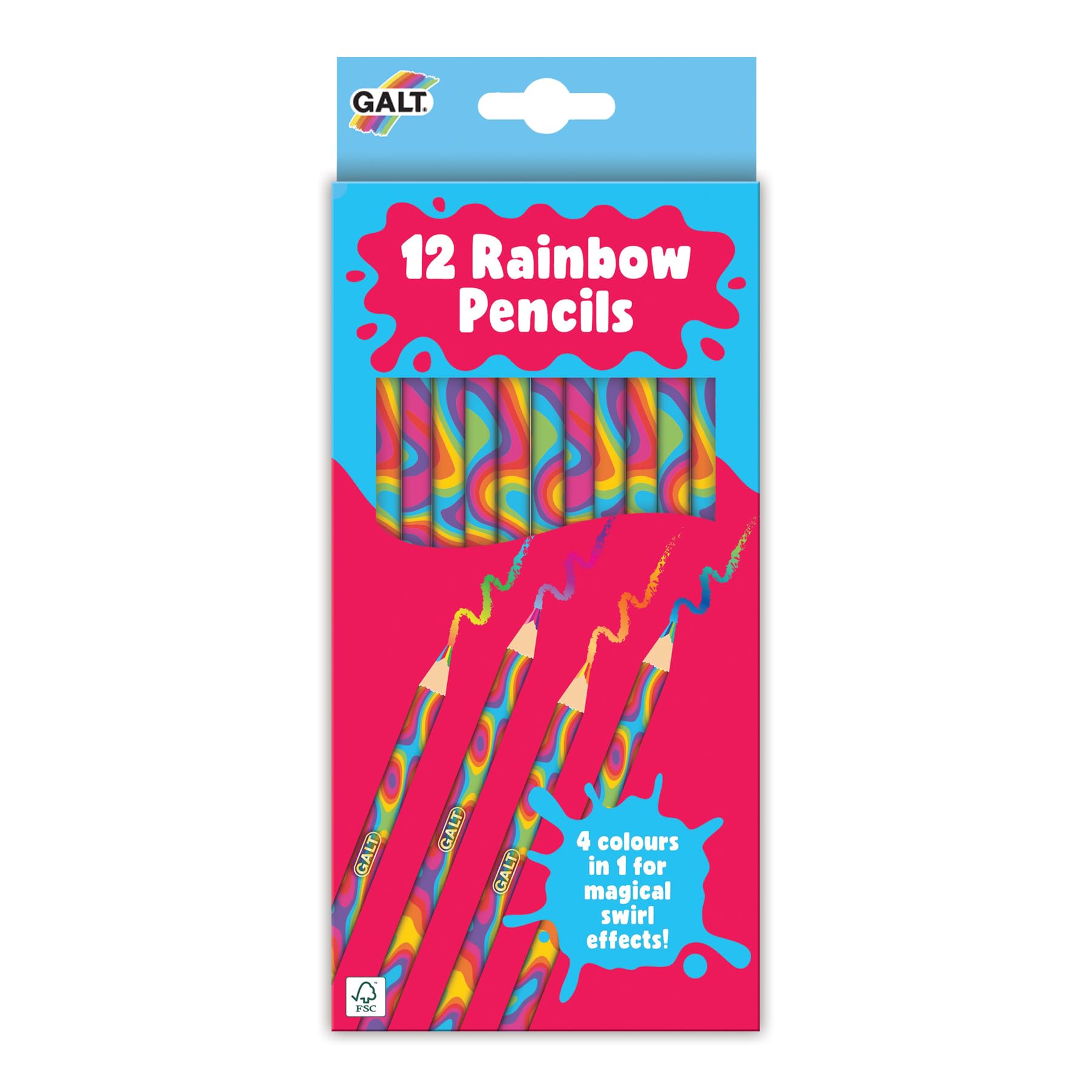 Galt 12 Rainbow Colouring Pencils - 4 Colours in 1 | Ages 3+ 1
