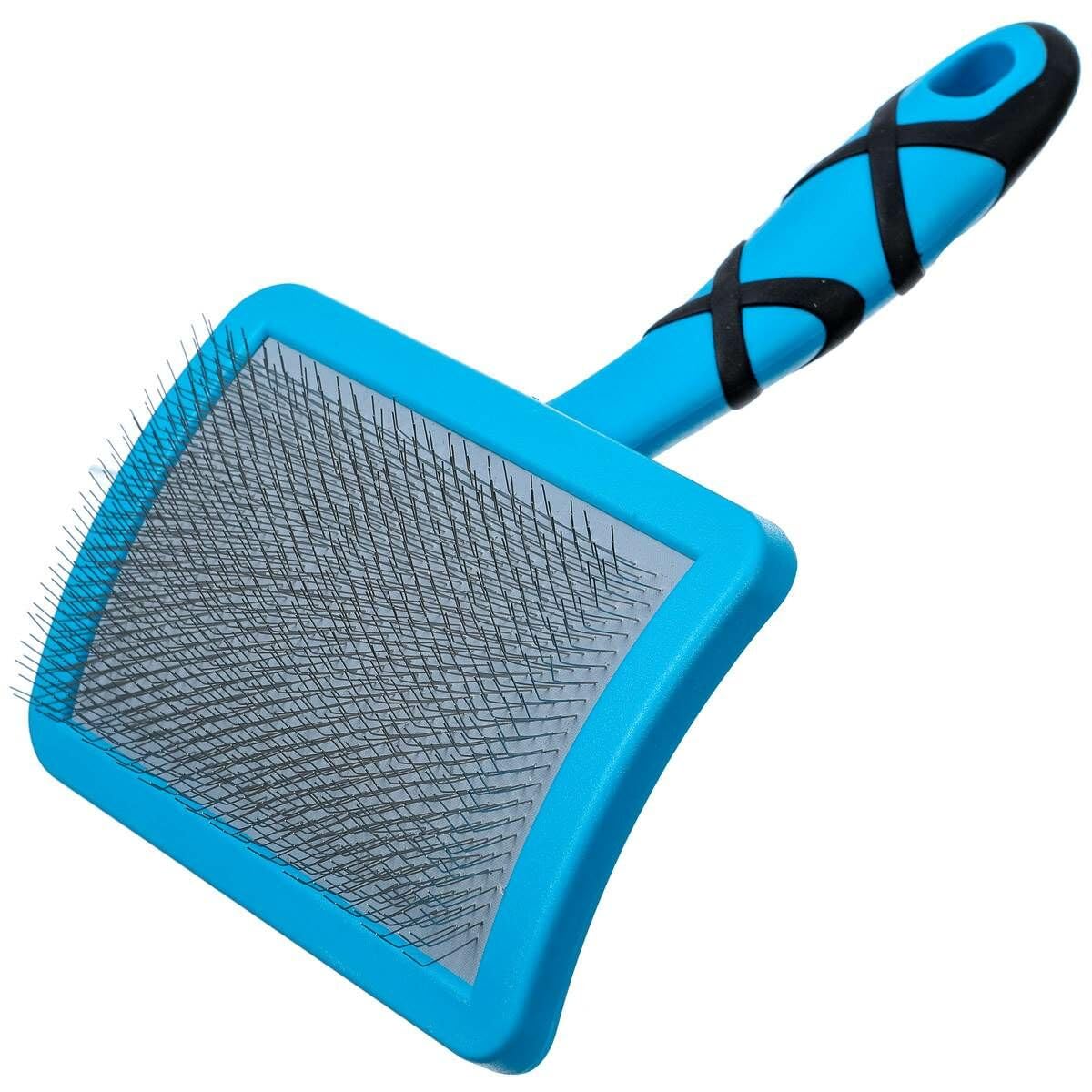 GROOM PROFESSIONAL Curved Soft Slicker Pet Grooming Brush - Large Size, Blue