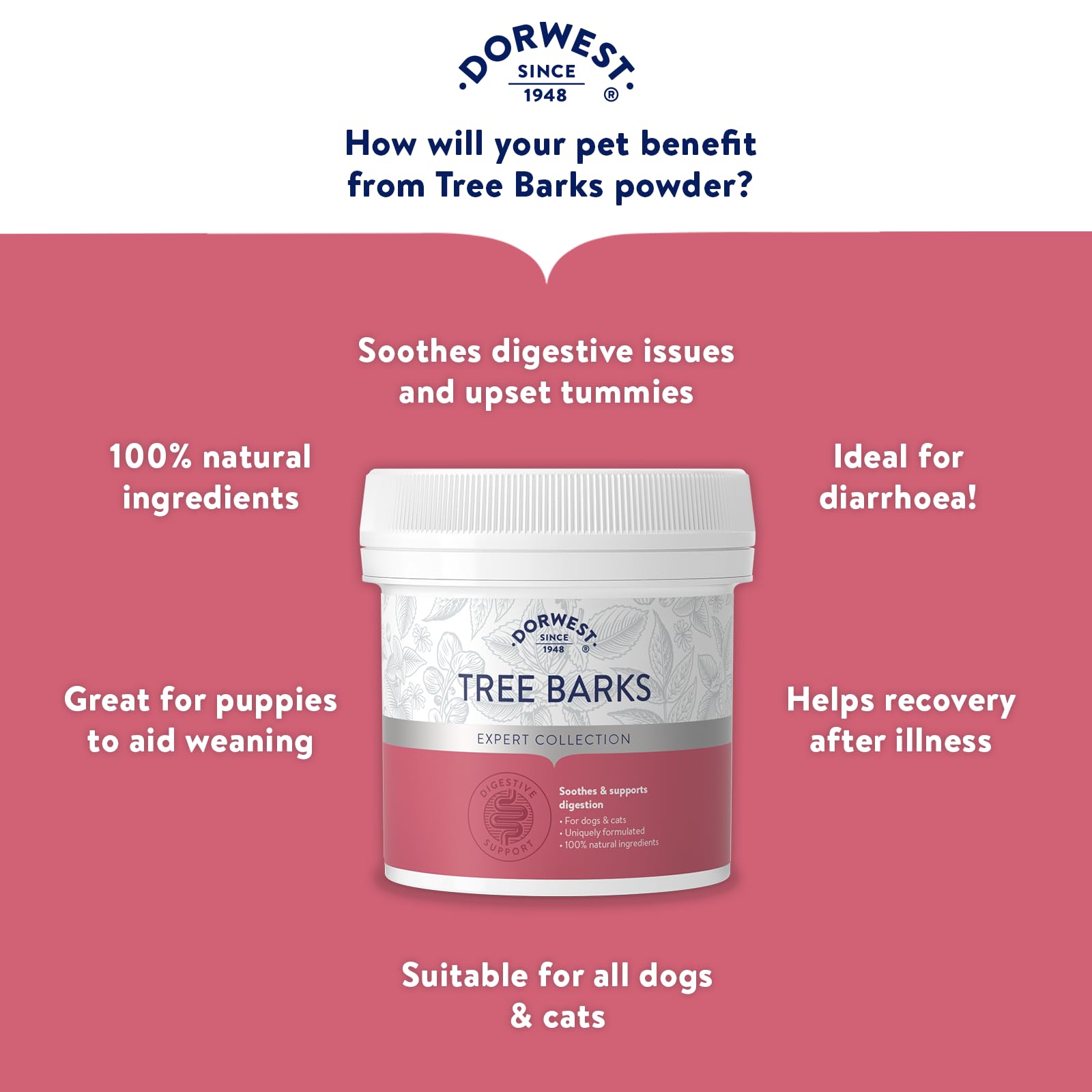 DORWEST HERBS Tree Barks Powder for Cats & Dogs - Digestive Soothing Support | 100g Powder 3
