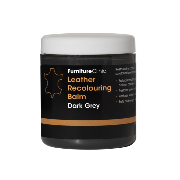 Furniture Clinic Leather Recolouring Balm - Dark Grey for Sofas, Car Seats, Shoes & Clothing