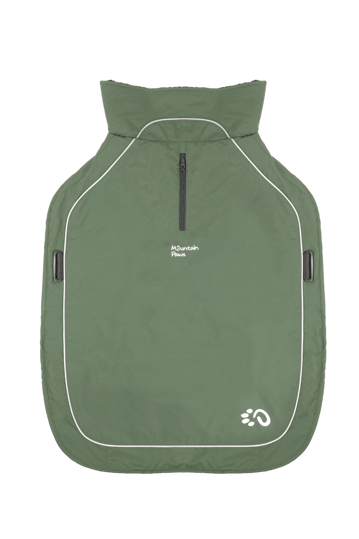 Mountain Paws Waterproof & Windproof Cordura® Fleece-Lined Dog Raincoat - Small, Green