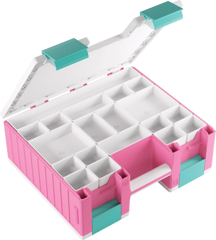 Gamegenic Game Castle Pink/White/Teal Board Game Storage Case