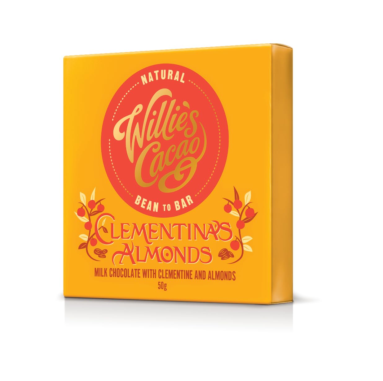 Willie's Cacao Bar - Clementina's Almonds Milk Chocolate with Clementine & Roasted Almond 50g 1