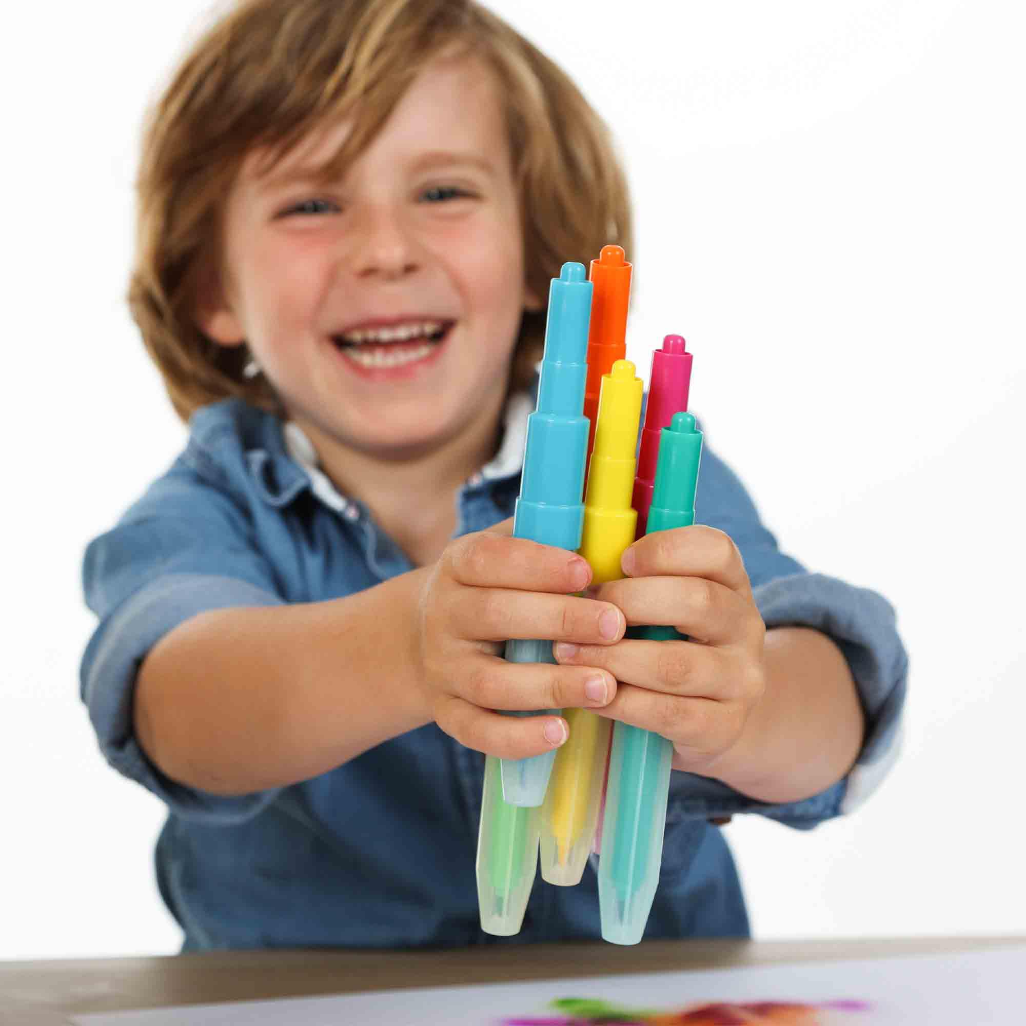 SES Creative Blow Airbrush Pens - Set of 7 Assorted Colours | Washable | Ages 5+ 7