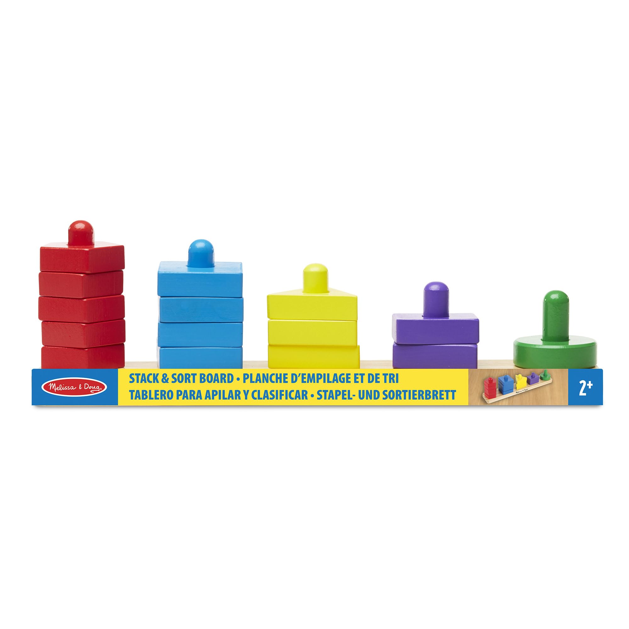 Melissa & Doug Stack and Sort Board - Wooden Educational Toy for Toddlers 2+ 10