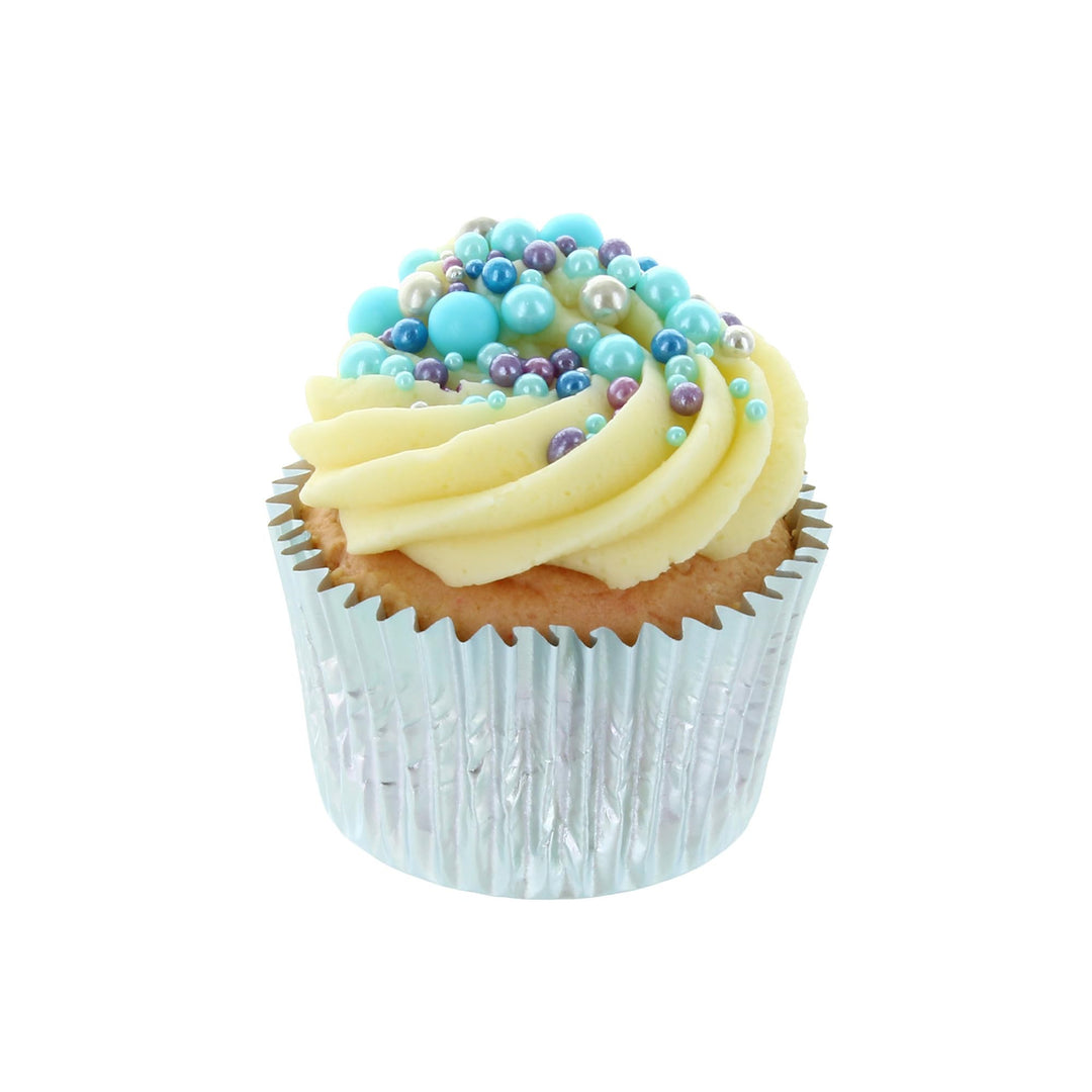 Baked with Love - Aqua Pearl Sprinkles Blue, Purple, Silver Sugar Cake Decorations 100g