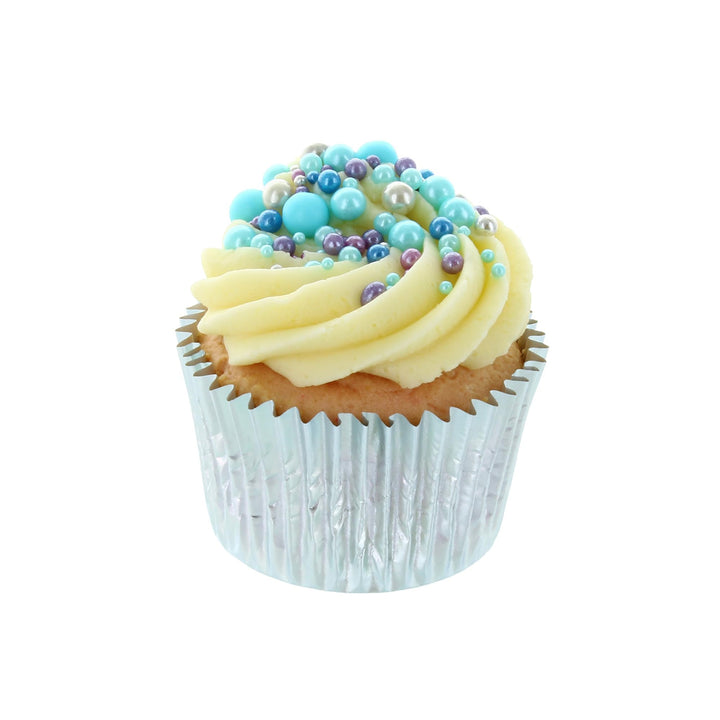 Baked with Love - Aqua Pearl Sprinkles Blue, Purple, Silver Sugar Cake Decorations 100g