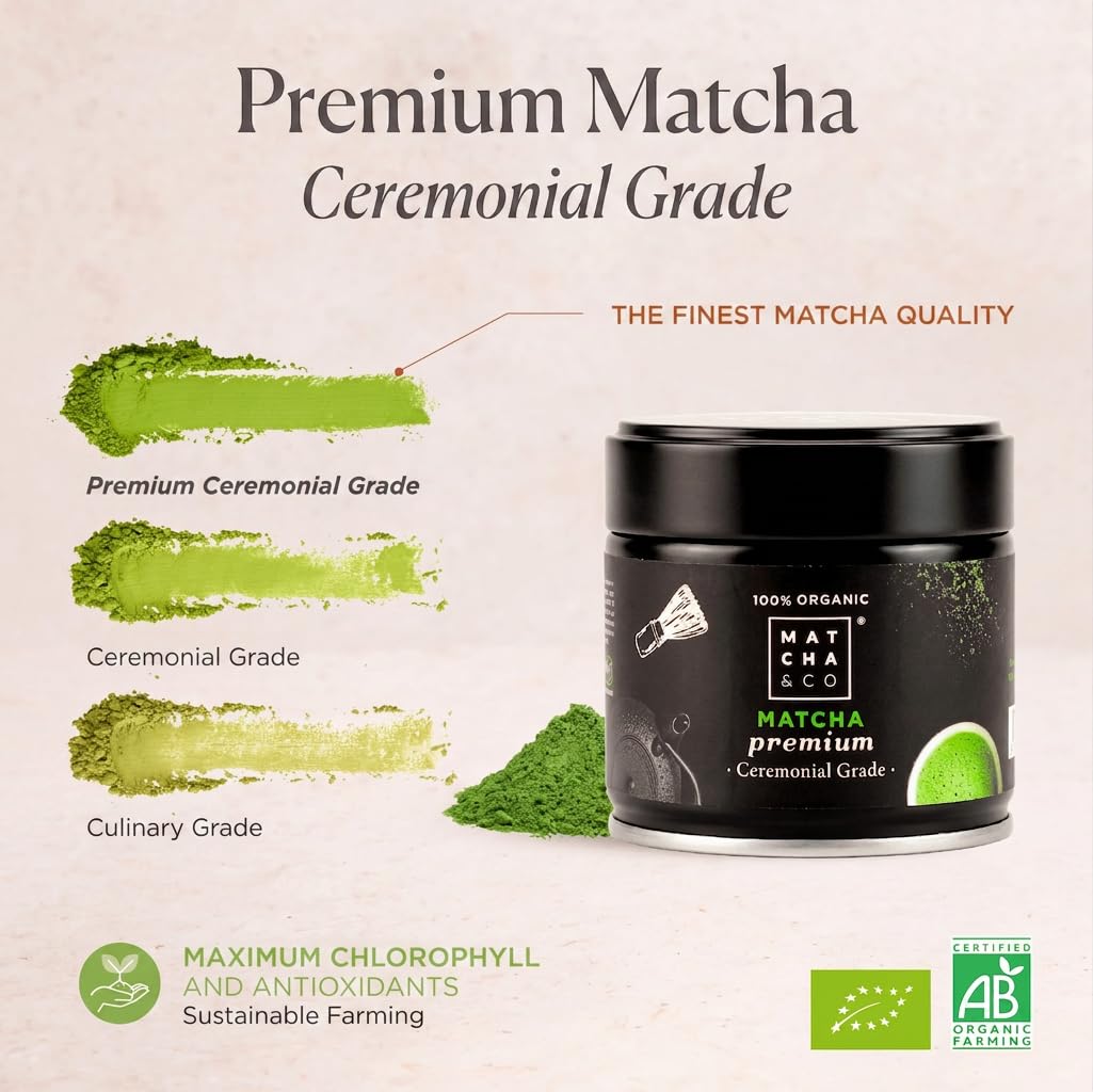 Matcha & CO Ceremonial Grade Matcha Green Tea Powder - Organic, 30g 2