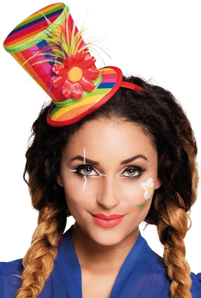 Boland Blossom Headband - Rainbow Mini Top Hat with Flower & Feathers | One Size 3