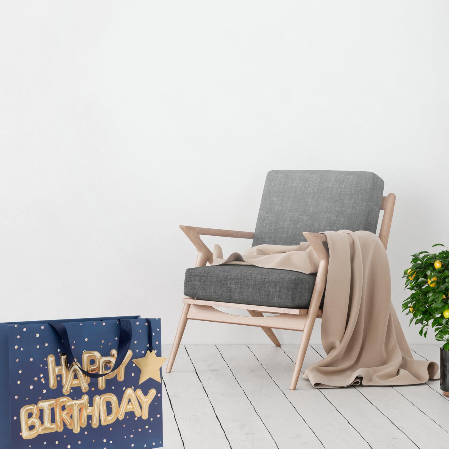Glick Large Landscape Helium Happy Birthday Blue Gift Bag | 275 x 355 x 100 mm 2