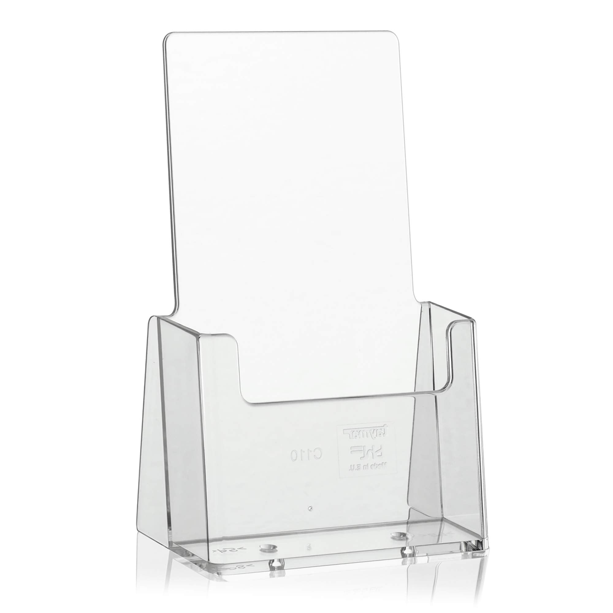 Taymar Flyer Stand - Transparent Polystyrene for DIN Lang (DL) Brochures | 1 Piece