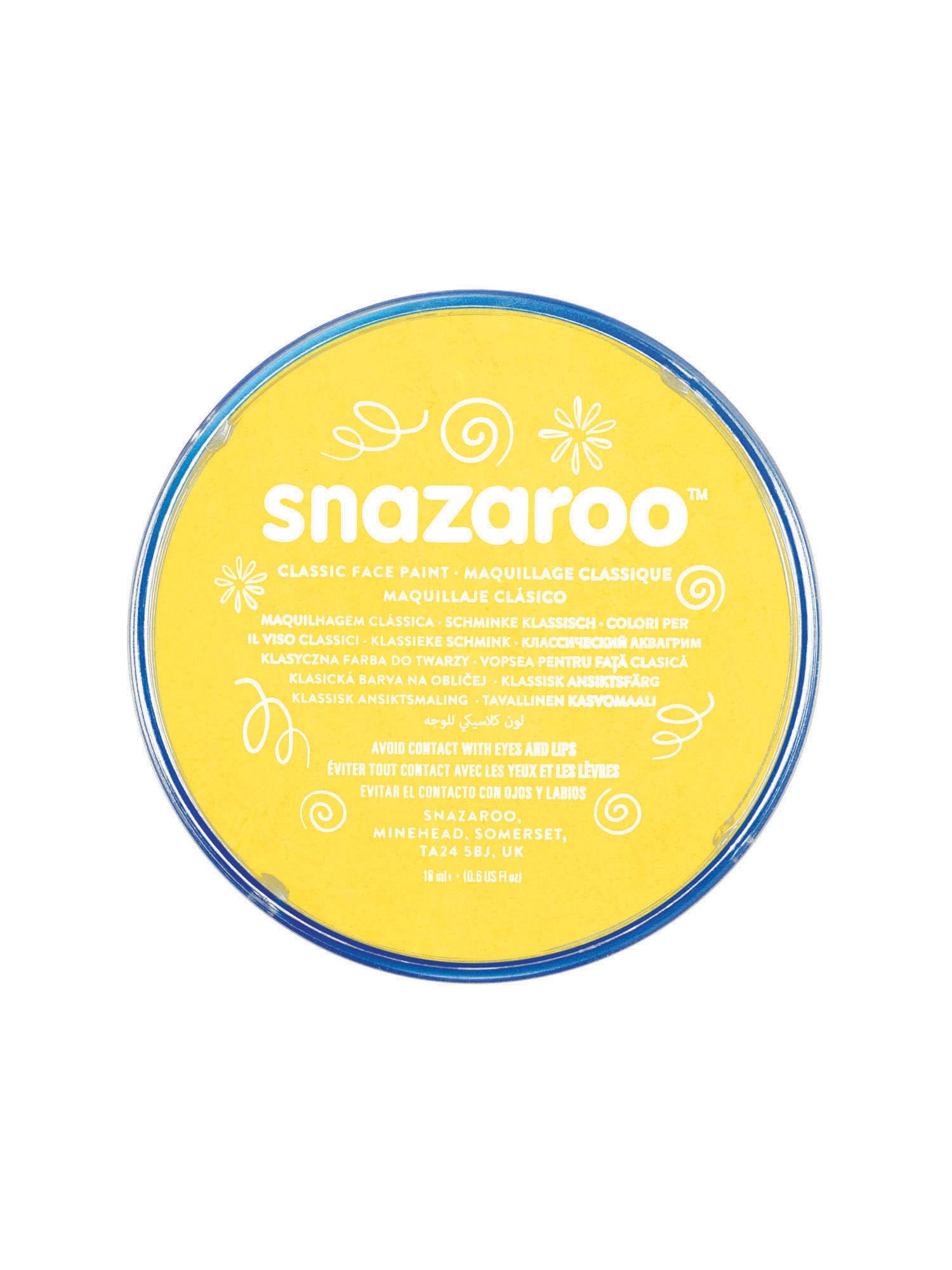 Snazaroo Classic Face and Body Paint - Bright Yellow Colour | Water Based | Fragrance Free 3