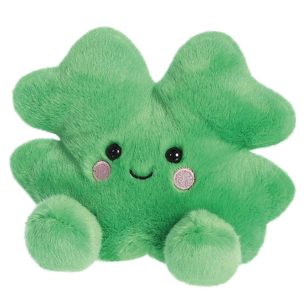 AURORA Palm Pals Chance Clover Stuffed Animal - 13cm Green Plush Toy | Collectible Series 2