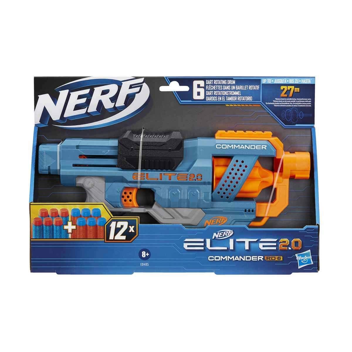 Nerf Elite 2.0 Commander RD-6 Blaster - 6-Dart Drum, Slam Fire, Tactical Rails - Ages 8+ 18