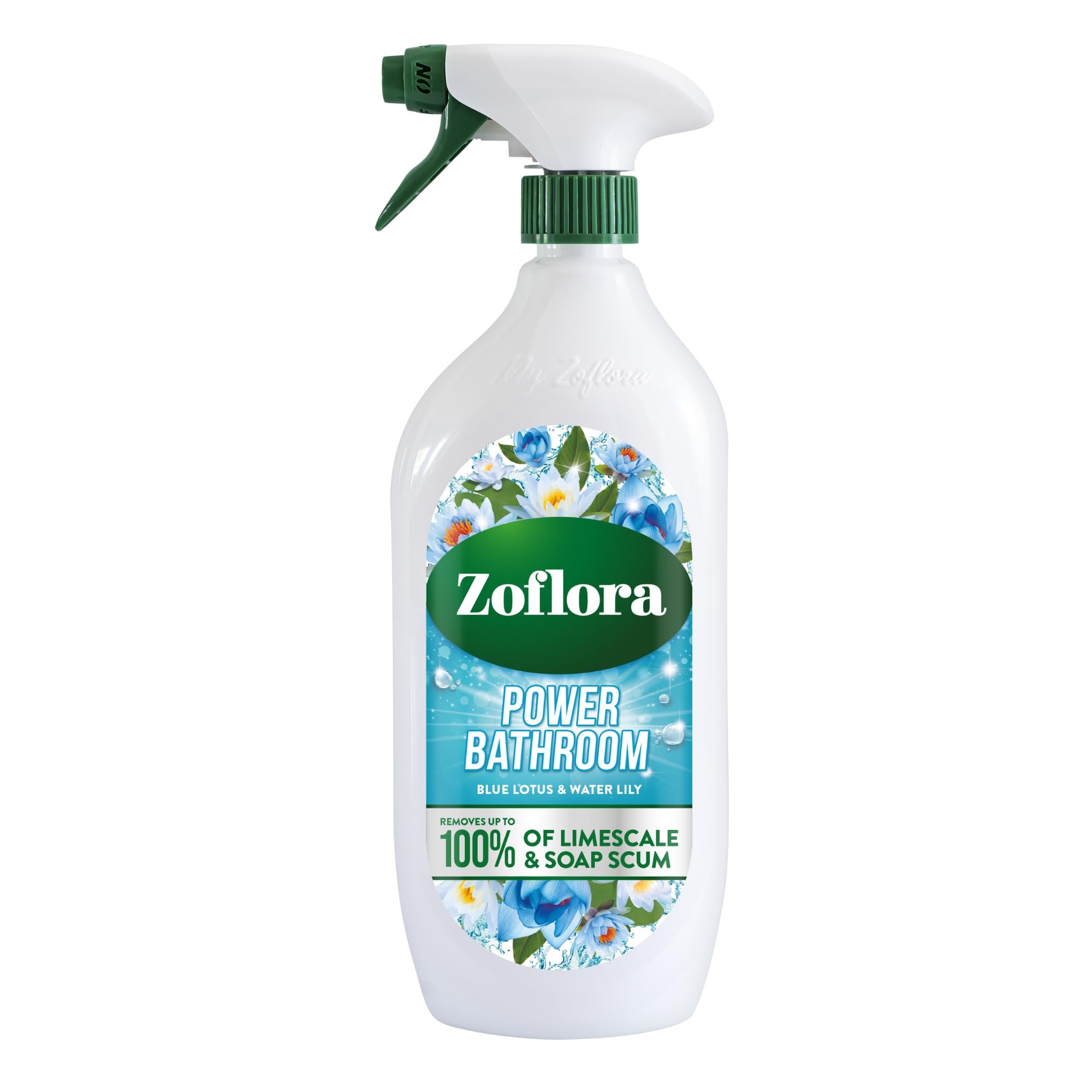 Zoflora Blue Lotus & Water Lily Bathroom Cleaner - Removes 100% Limescale | Streak-Free | 800ml 1