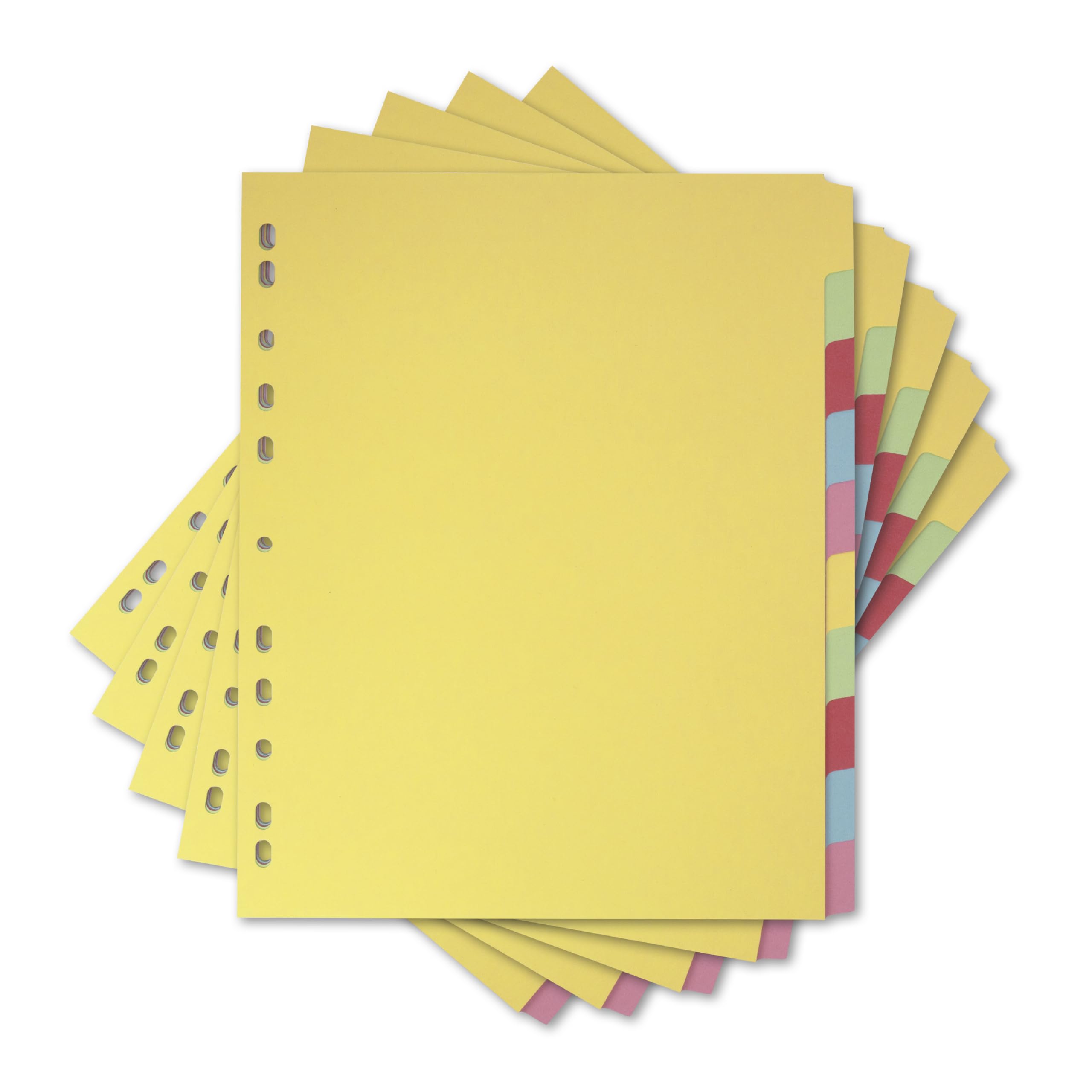 Elba A4+ 10 Part Card Dividers, Assorted Color, 5 Packs of 10 | Durable Cardboard Filing System 1