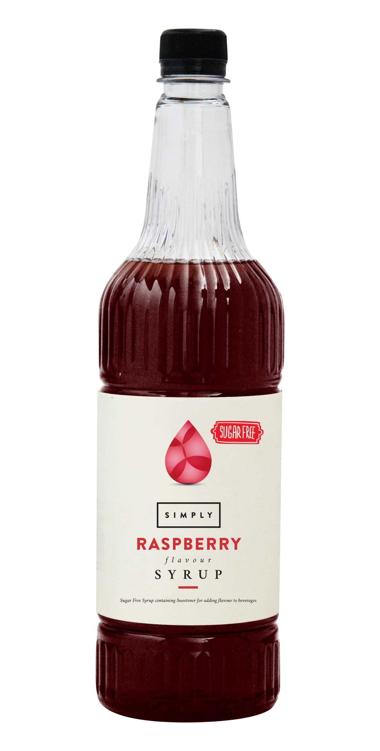 Simply Sugar Free Raspberry Syrup - Low Calorie, Vegan & Nut Free Flavoured Syrup for Coffee, Cocktails & Baking (1 Litre)