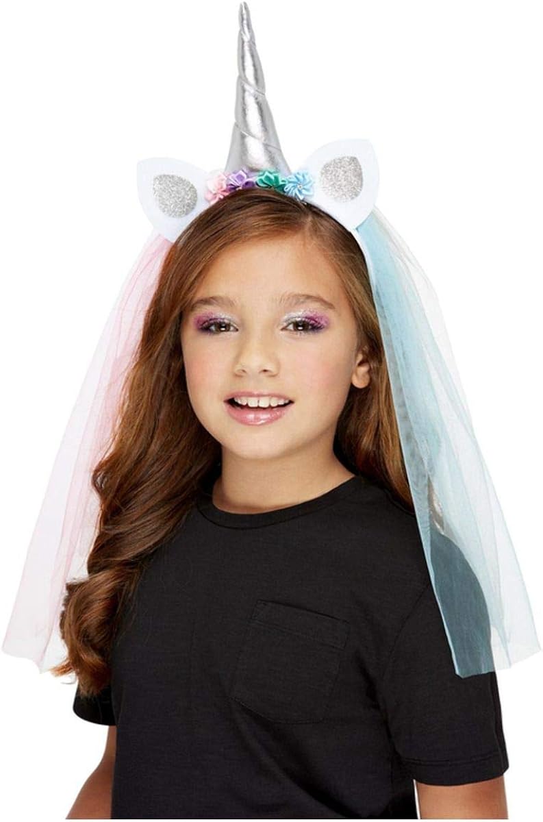 Smiffys Unicorn Pastel Headband with Veil 1