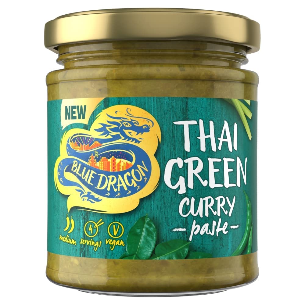 Blue Dragon Thai Green Curry Paste 170g - Medium Spice, Authentic Thai Curry Paste for Cooking 1