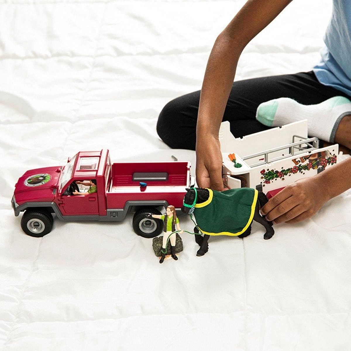 Schleich Horse Club Pick-up Truck with Horse Trailer Playset - 38-Piece Equestrian Adventure for Kids 11