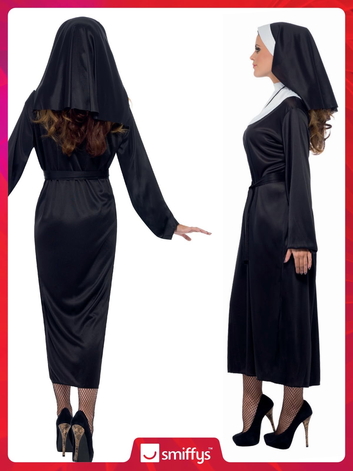 Smiffys Nun Costume - Adult Women's Fancy Dress Outfit, Size L (16-18) 6