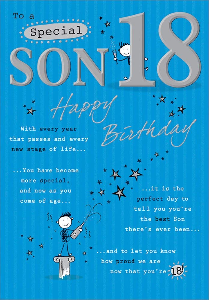 Piccadilly Greetings Traditional Age 18 Son Birthday Card | 9 x 6 Inches | Green 1