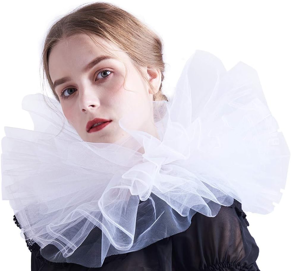 BLESSUME Clown Collar Retro Mesh Neck Ruffle Accessory - One Size 1